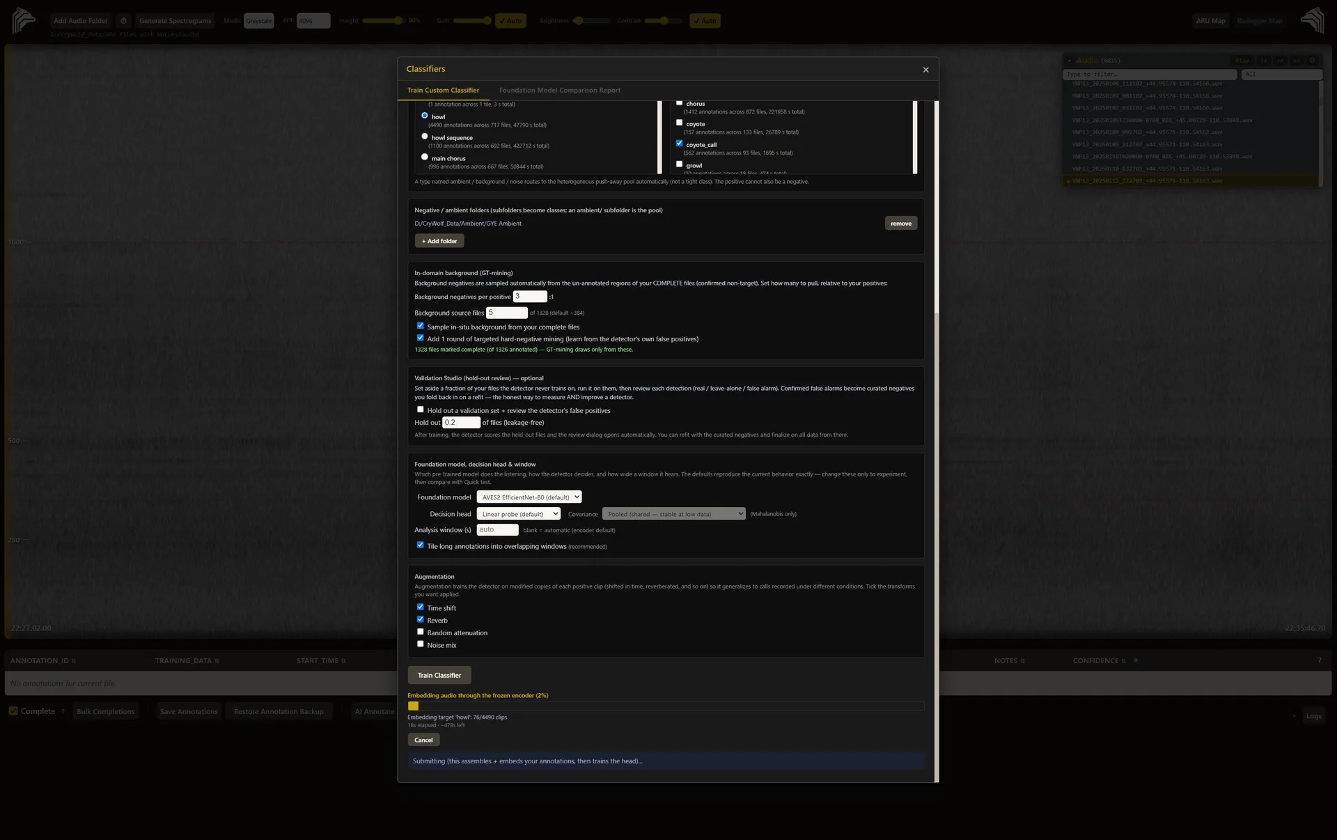 GrizEars Train Classifier