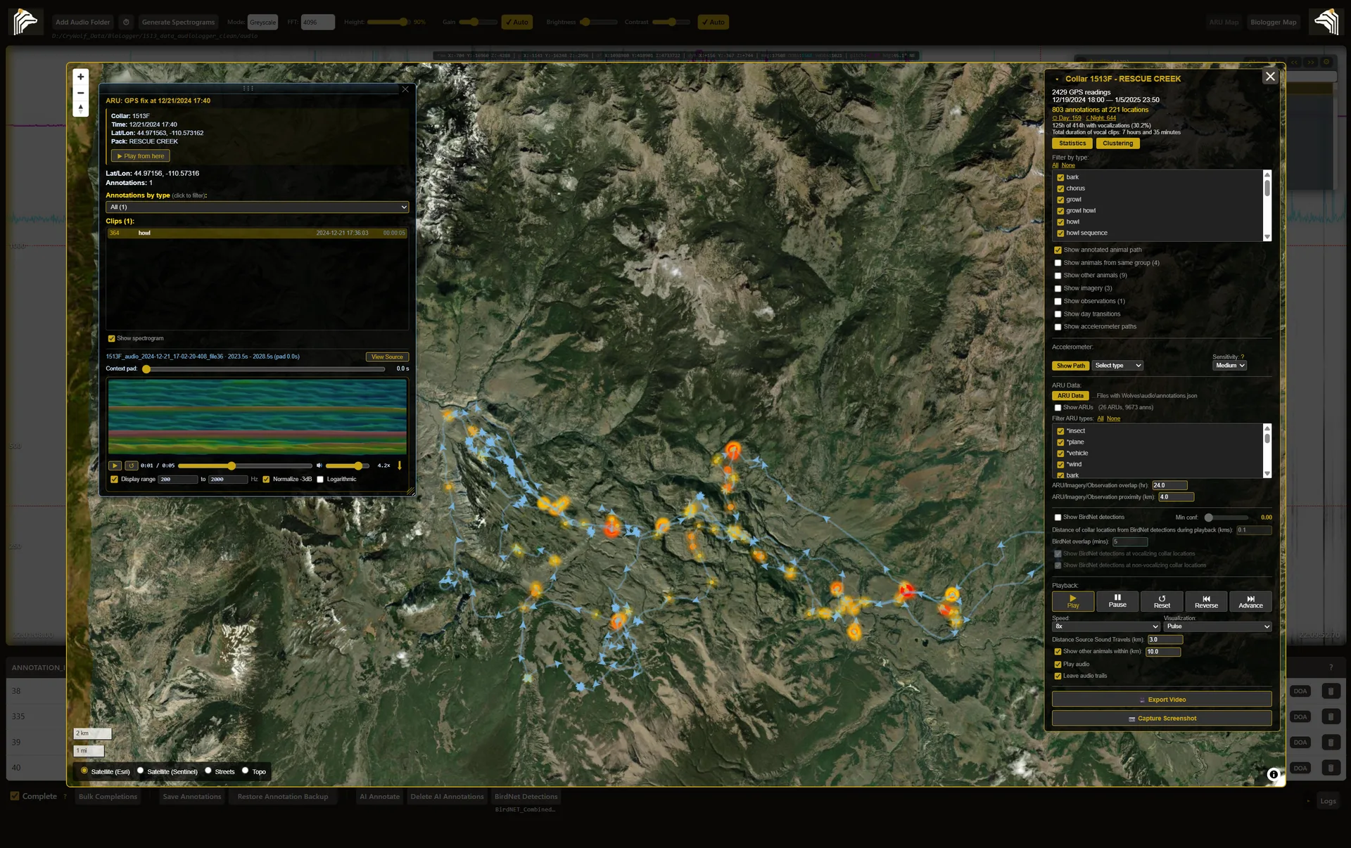 GrizEars Biologger Map